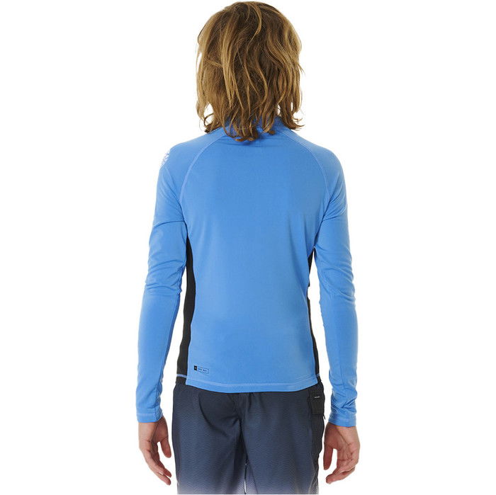 2024 Rip Curl Junior Icons UV Brushed Long Sleeve Rash Vest 11YBRV - Blue Gum